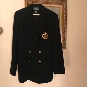 RALPH LAUREN DOUBLE BREASTED BLACK BLAZER